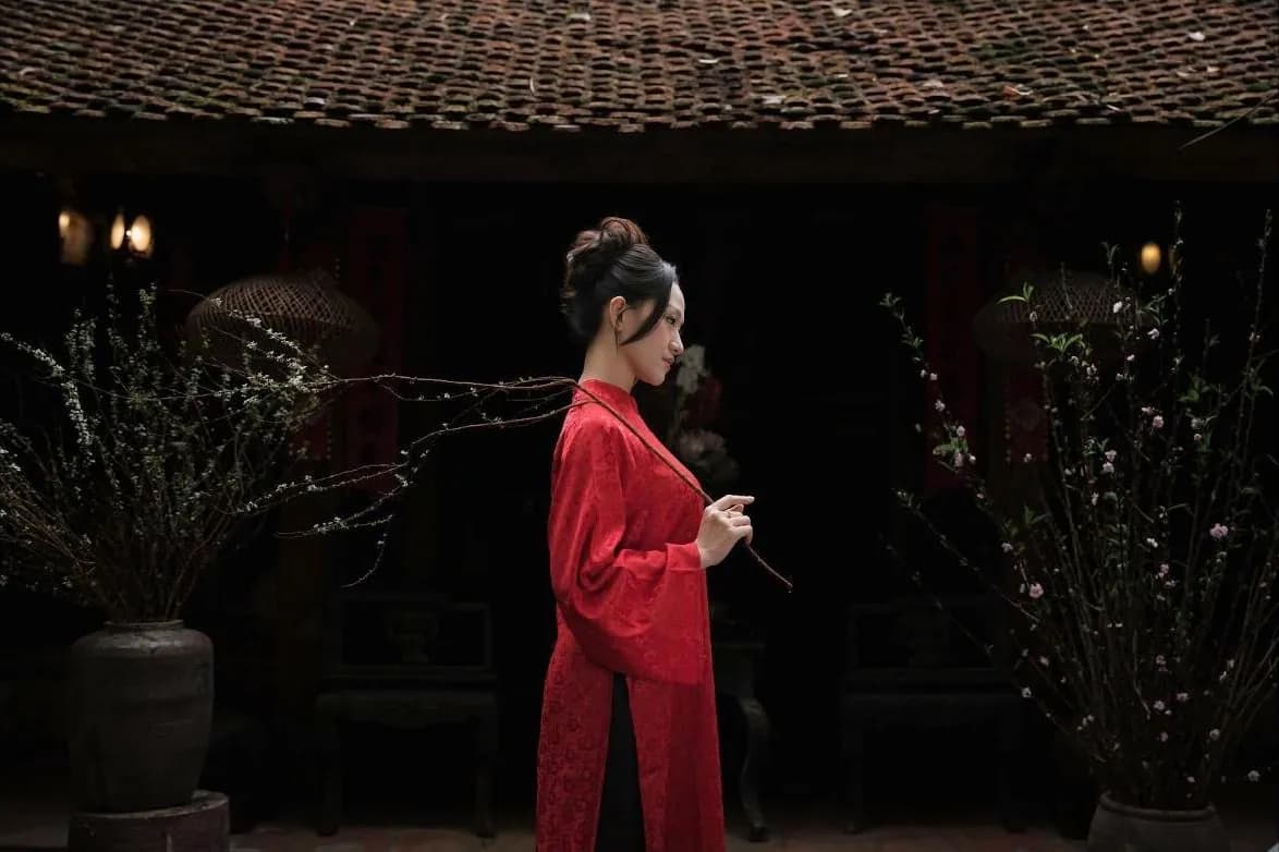 Hình ảnh áo dài trong dự án website Thủy Tiên Couture